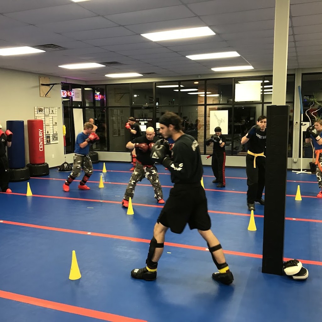 Get Strong. students practicing drills during class at Super T Karate in Grand Rapids