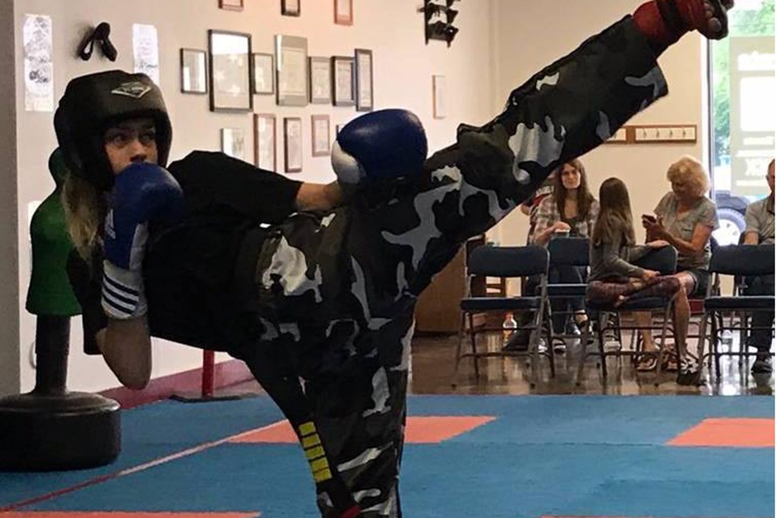 Is Your Child students practicing drills during class at Super T Karate in Grand Rapids